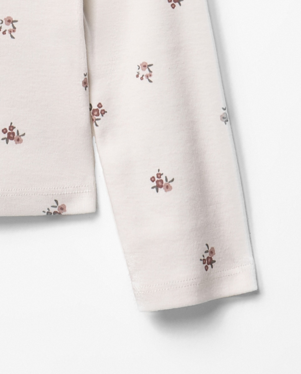 T-shirt com Estampado Floral 120 Cru-3