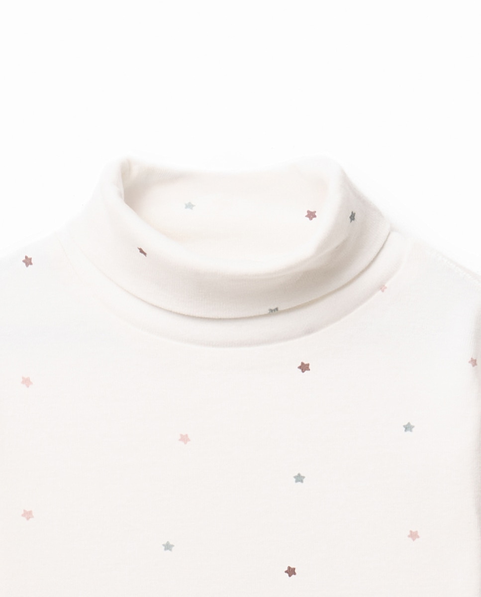 T-shirt com Estampado de Estrelas 120 Cru-2