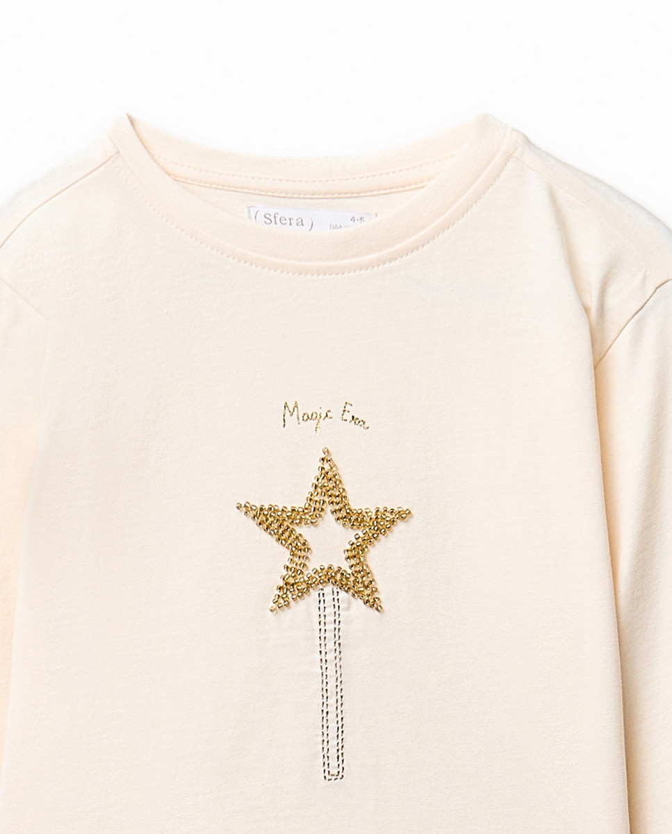 T-shirt com Varinha Bits 120 Cru-2