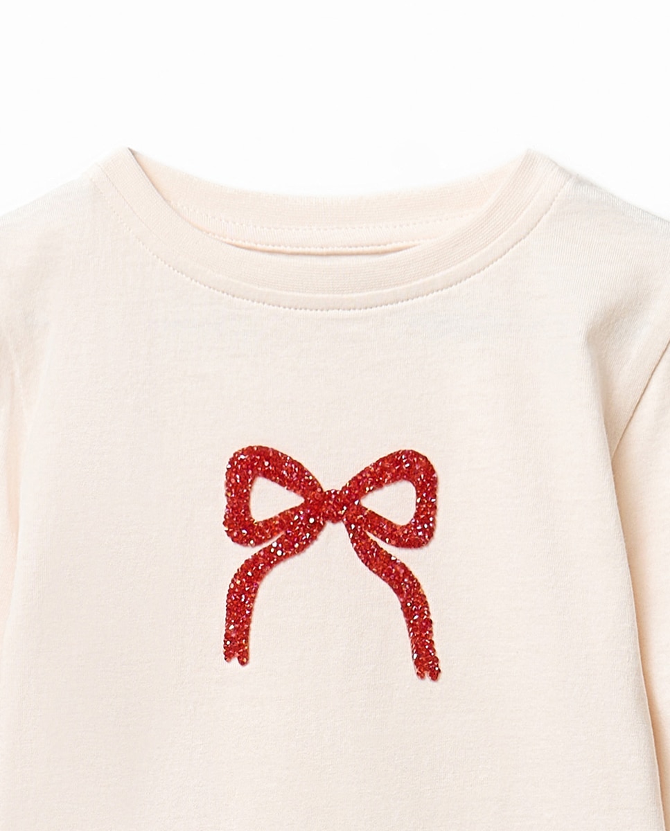 Camiseta lazo circonitas - Sfera - 120 Crudo 120 Crudo-2