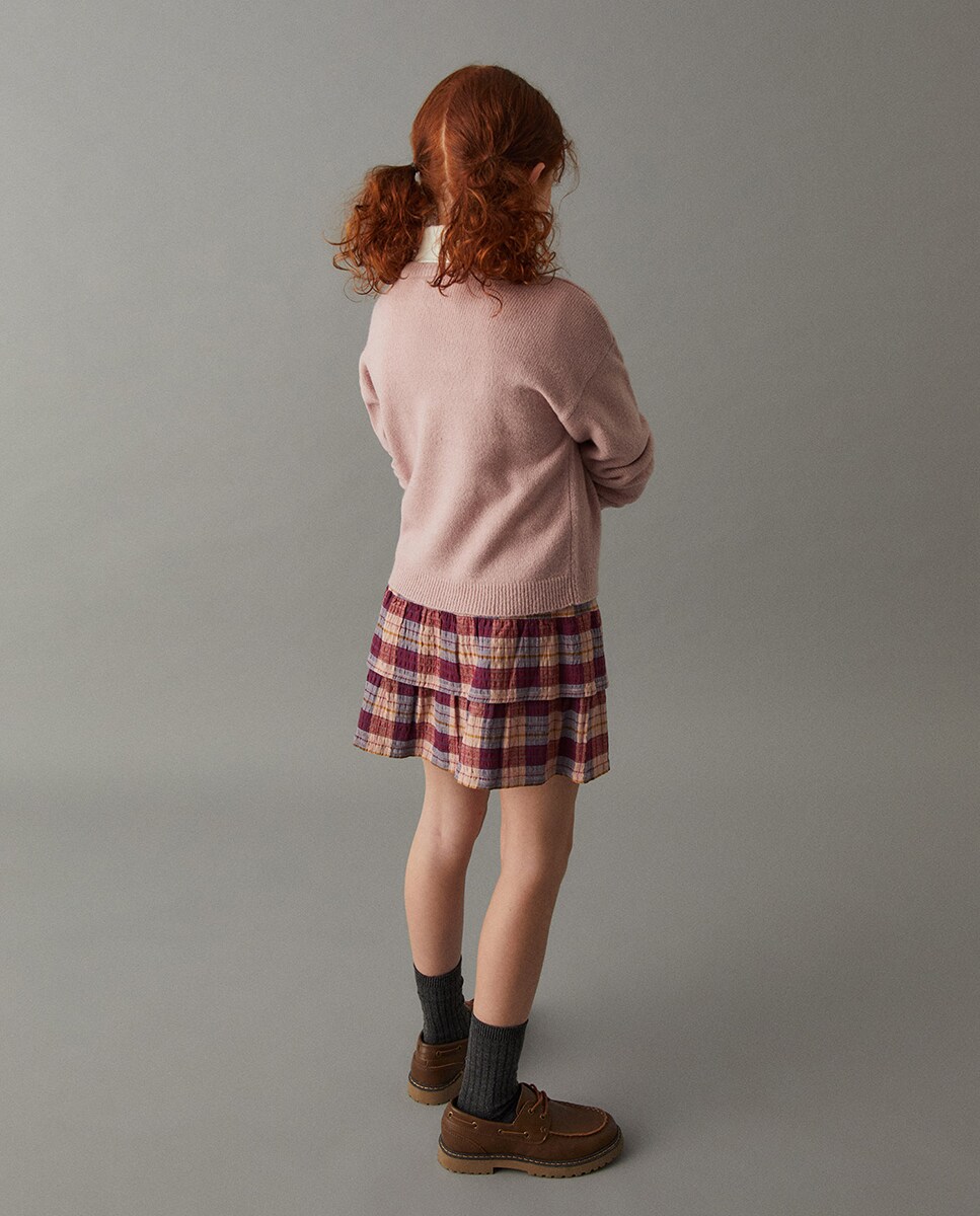 Camisola de Malha com Intársia Lilás-3