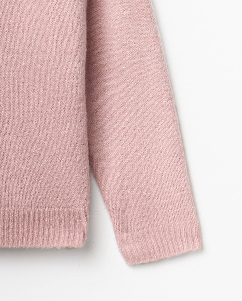 Camisola de Malha com Intársia Lilás-6