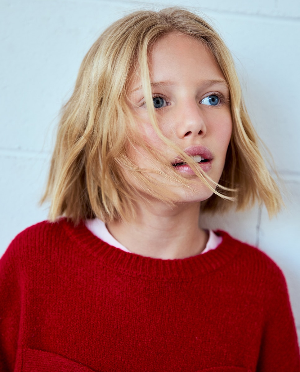 Camisola de Malha com Super Laço Vermelho-4