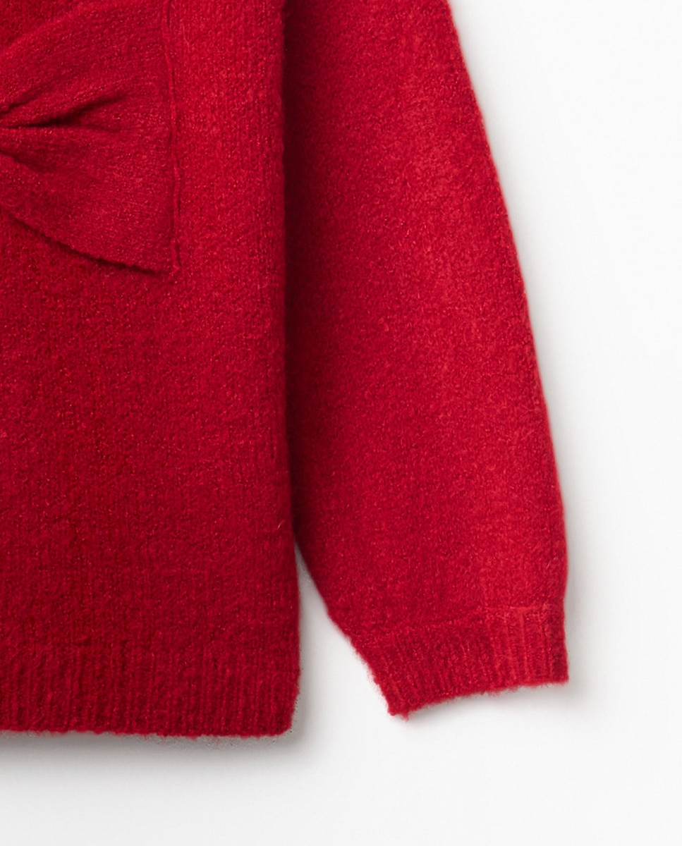 Camisola de Malha com Super Laço Vermelho-8