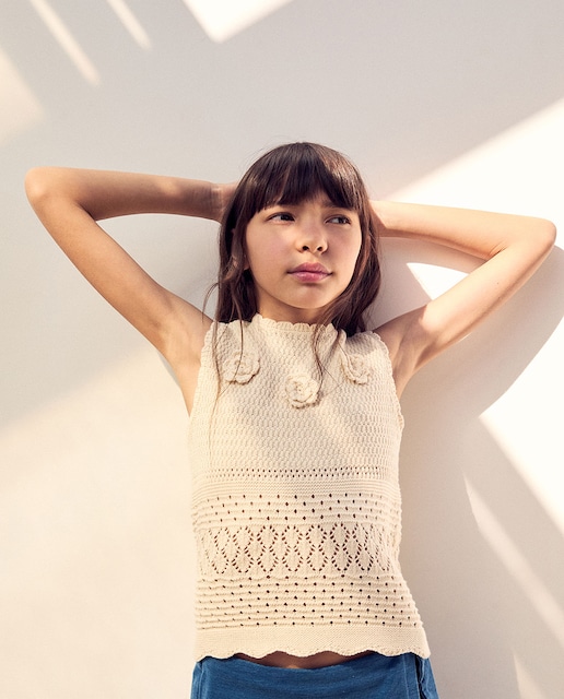 Imagen 0 de Top tricot flores