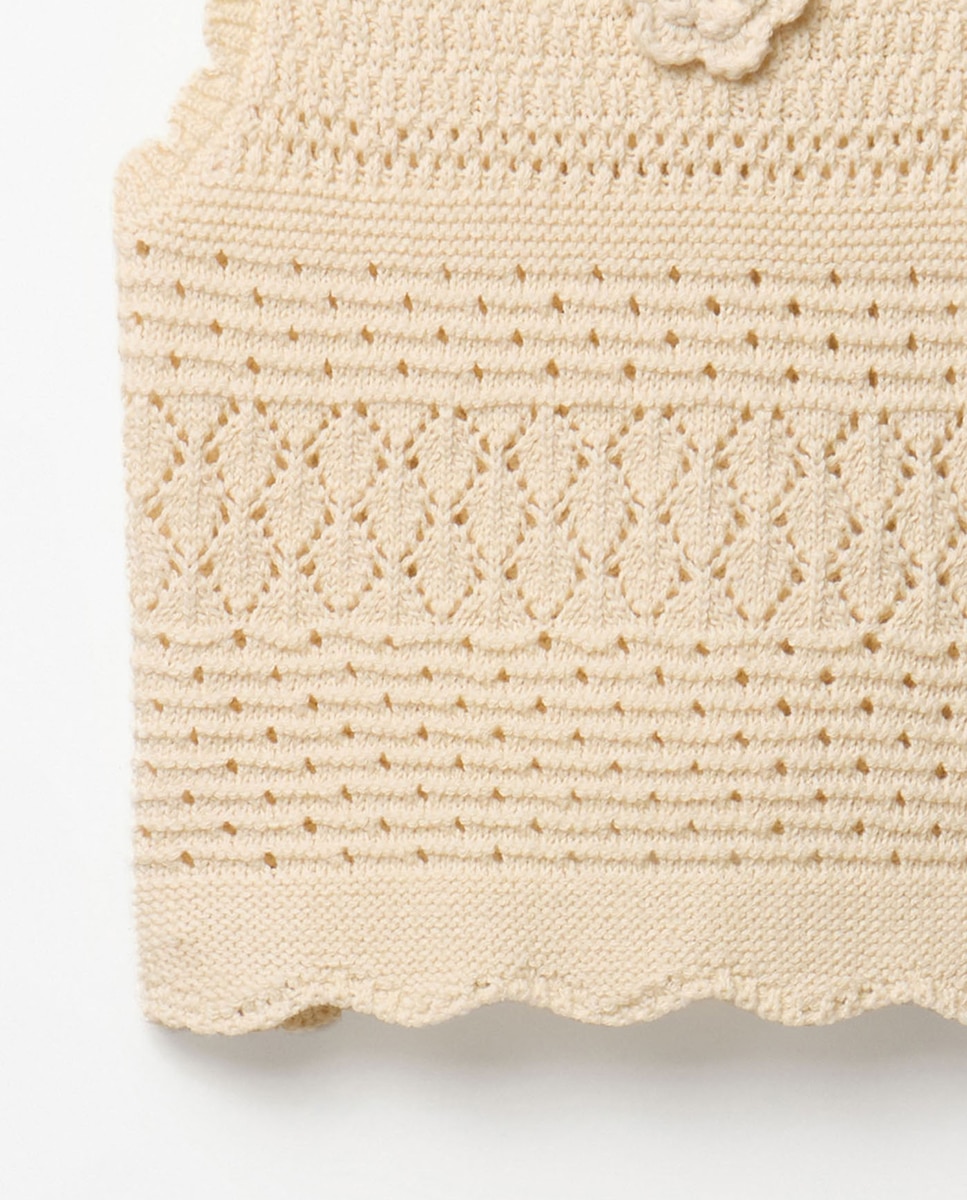 Top de Tricot com Estampado Floral Cru-5