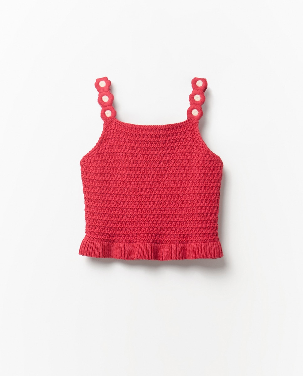 Top de Tricot de Alças Sfera Vermelho-2