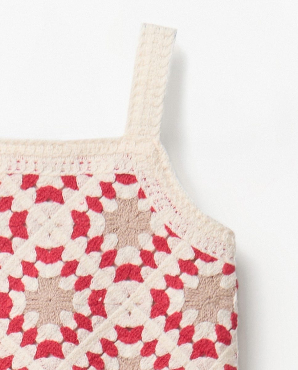 Top de Tricot e Crochet Sfera Cru-2