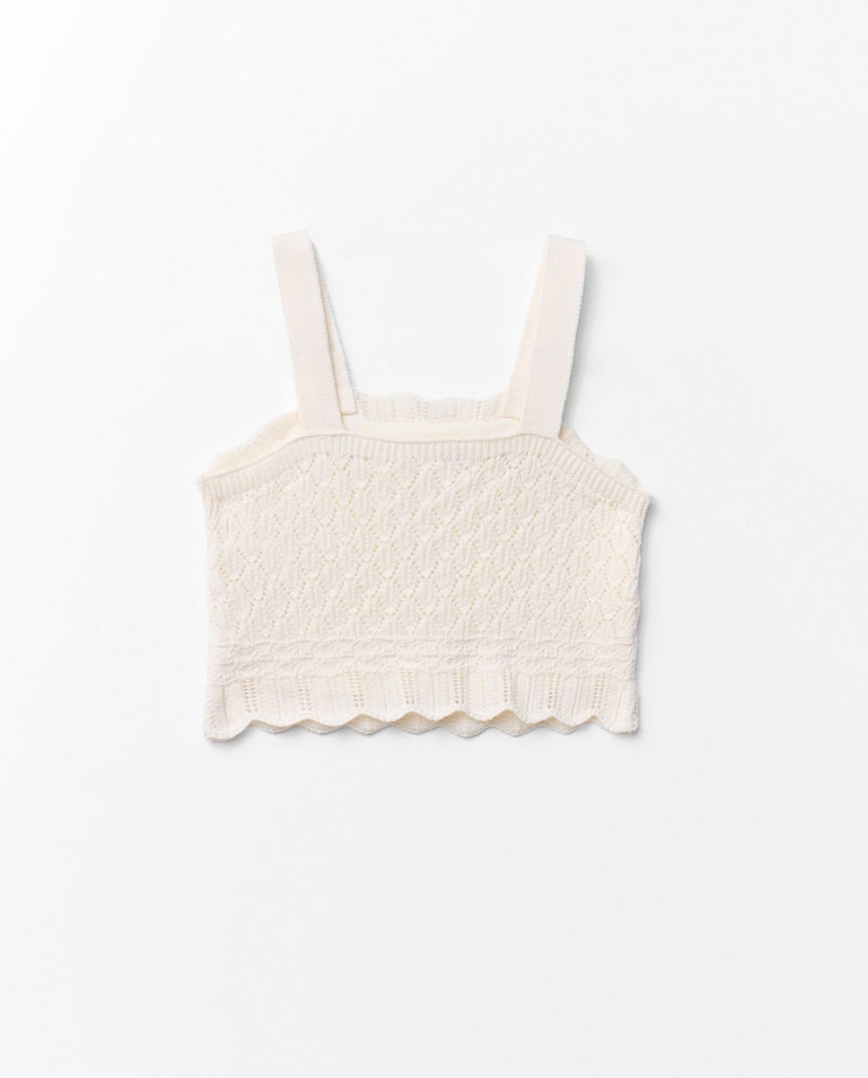 Top de Tricot com Bordados Sfera Azul-5