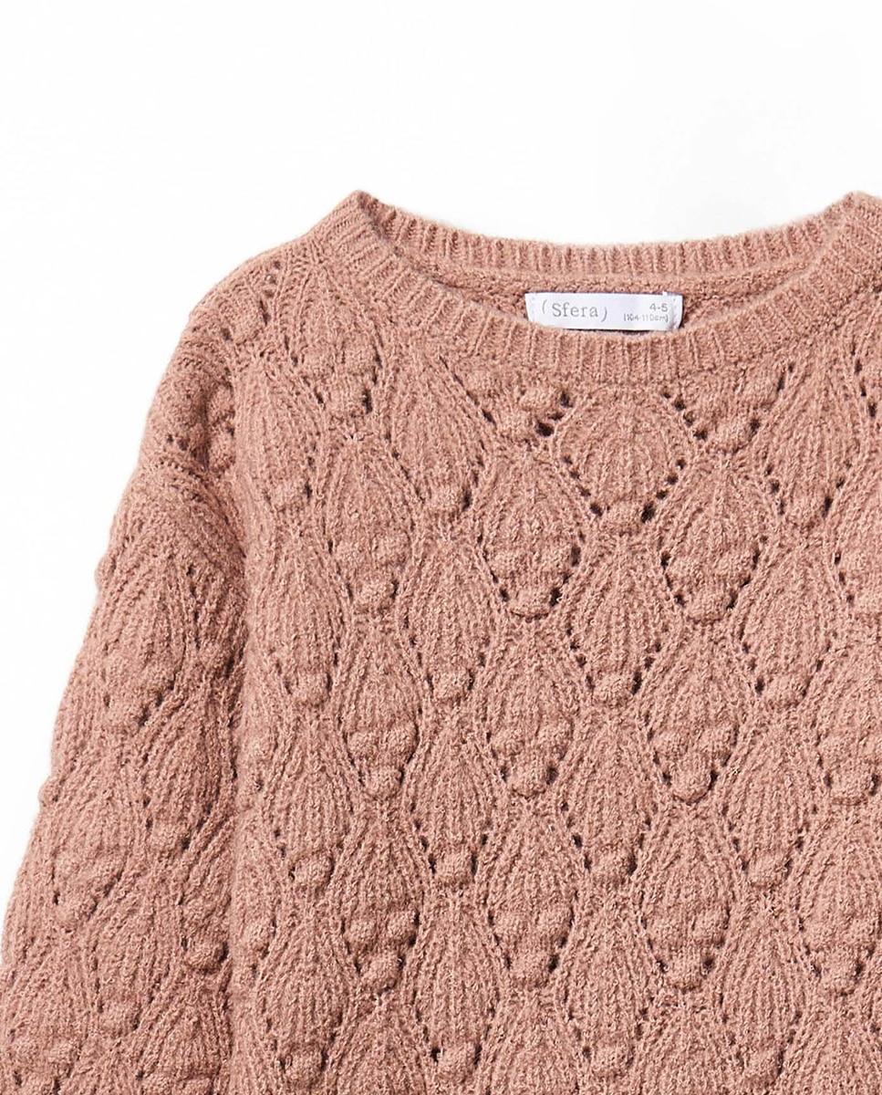 Camisola de Malha com Fantasia de Falsa Camisa 200 Rosa-2