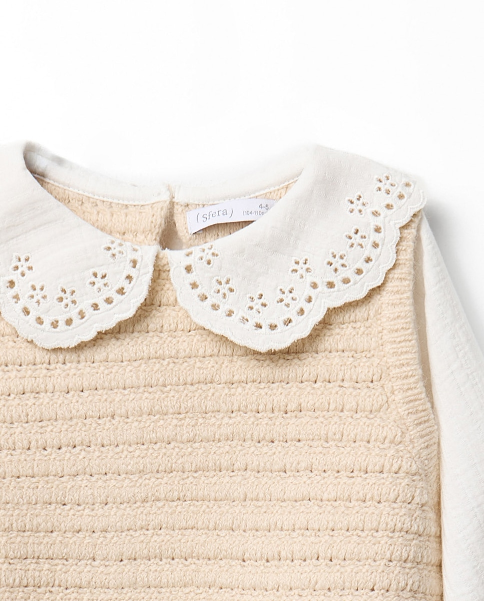 Conjunto Combinado de Tricot Tipo Blusa 120 Cru-2