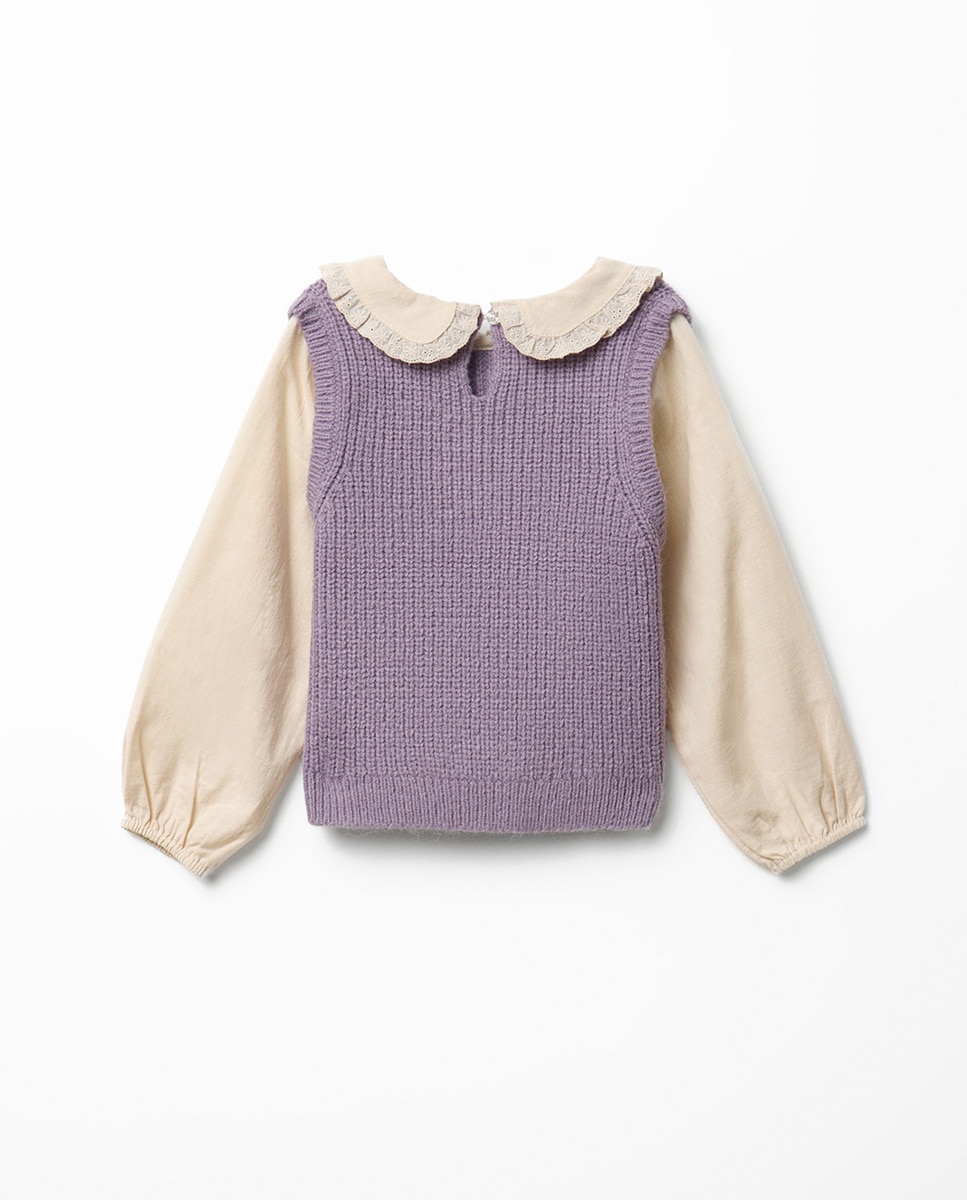 Combinado tricot blusa - Sfera - 282 Malva 282 Malva-4