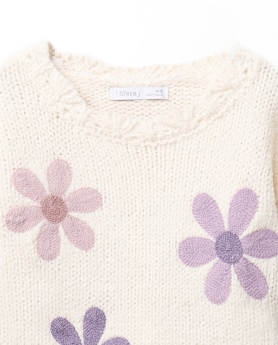Jersey flores bordadas - Sfera - 120 Crudo 120 Crudo-2