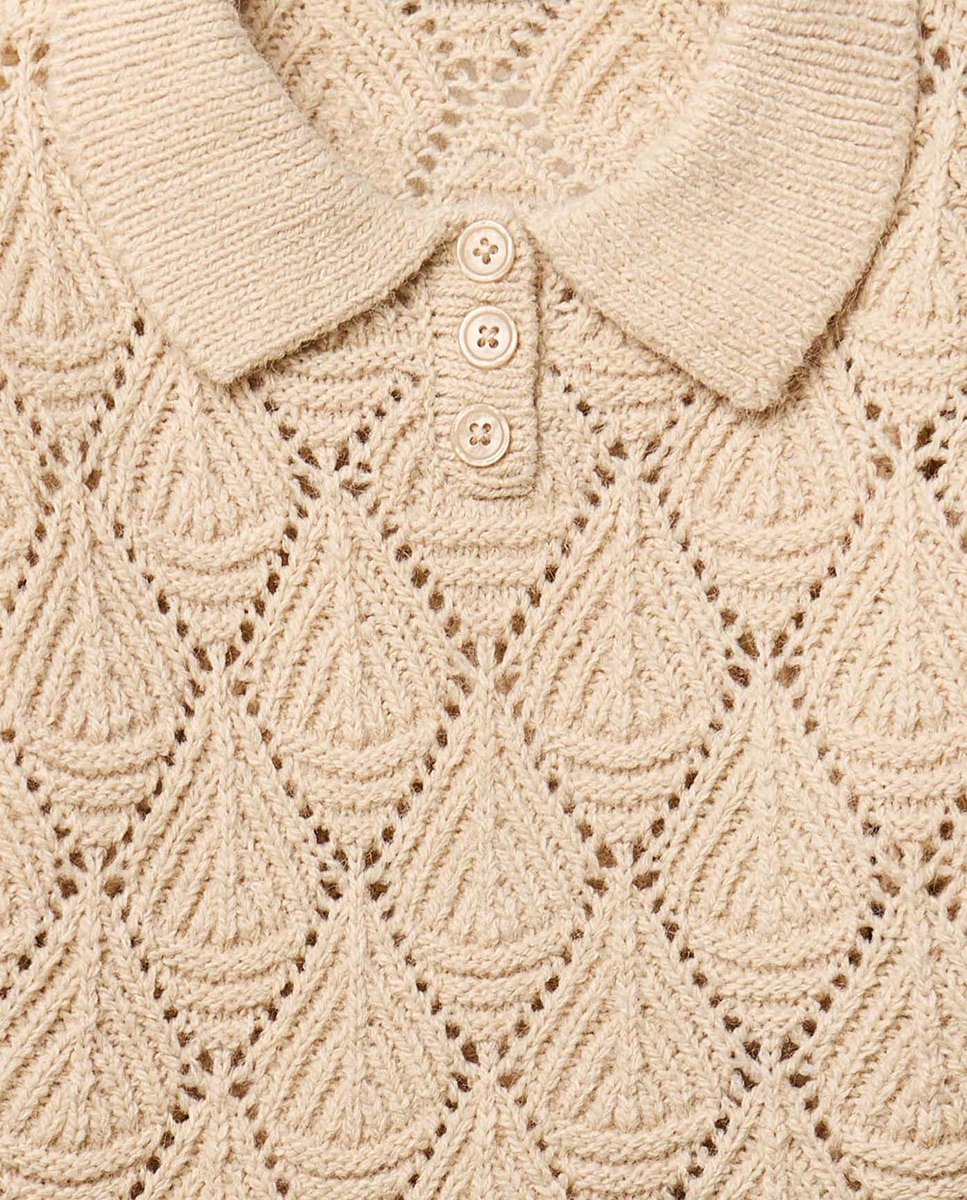 Jersey polo calado - Sfera - Beige Beige-2