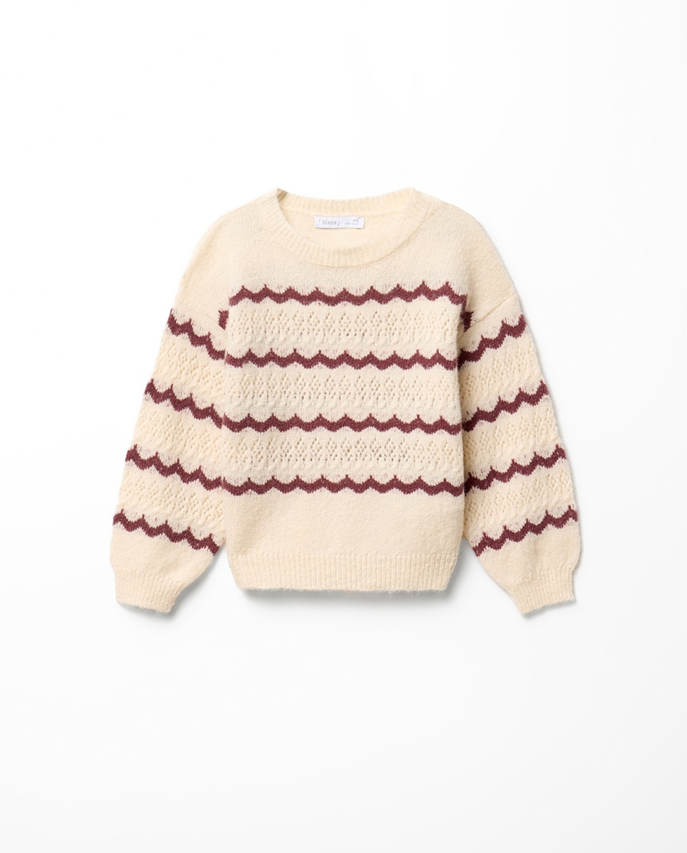 Jersey calado rayas - Sfera - 120 Crudo 120 Crudo-3