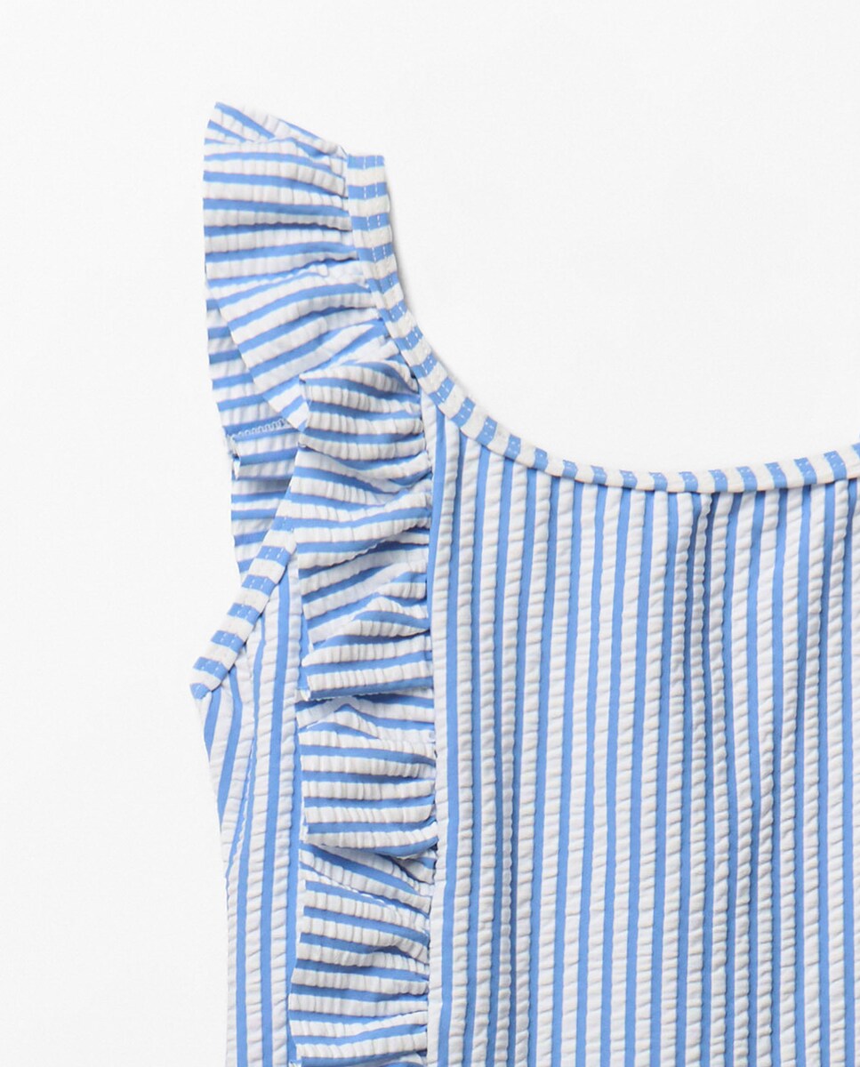 Calções de Banho às Riscas Azul-2