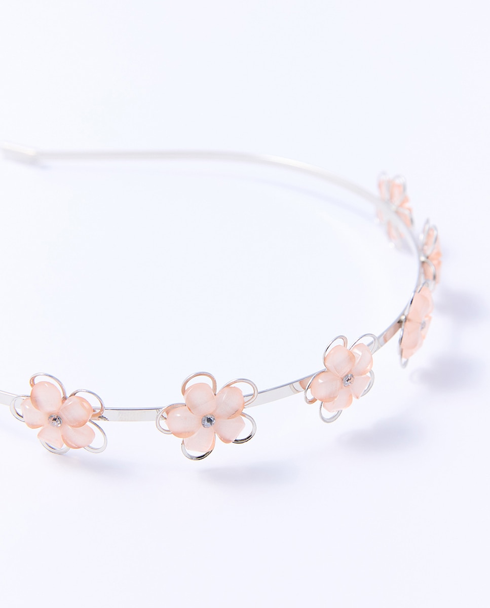 Bandolete Metálica com Flores Prata-2