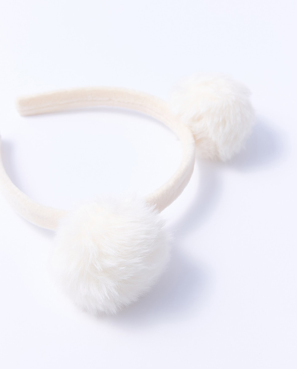 Bandolete com Pompons de Pelo Sfera 120 Cru-2