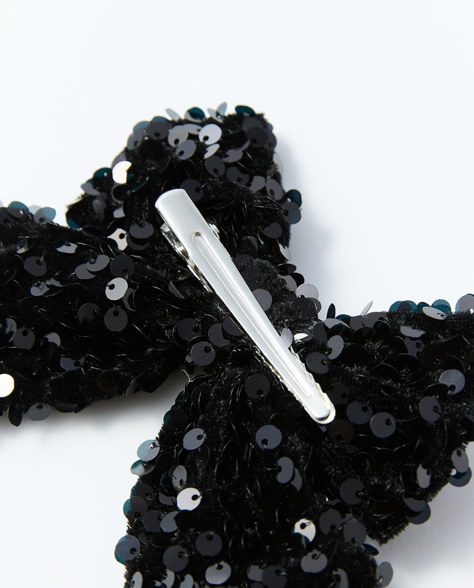 Gancho com Laço de Lantejoulas Sfera Preto-2