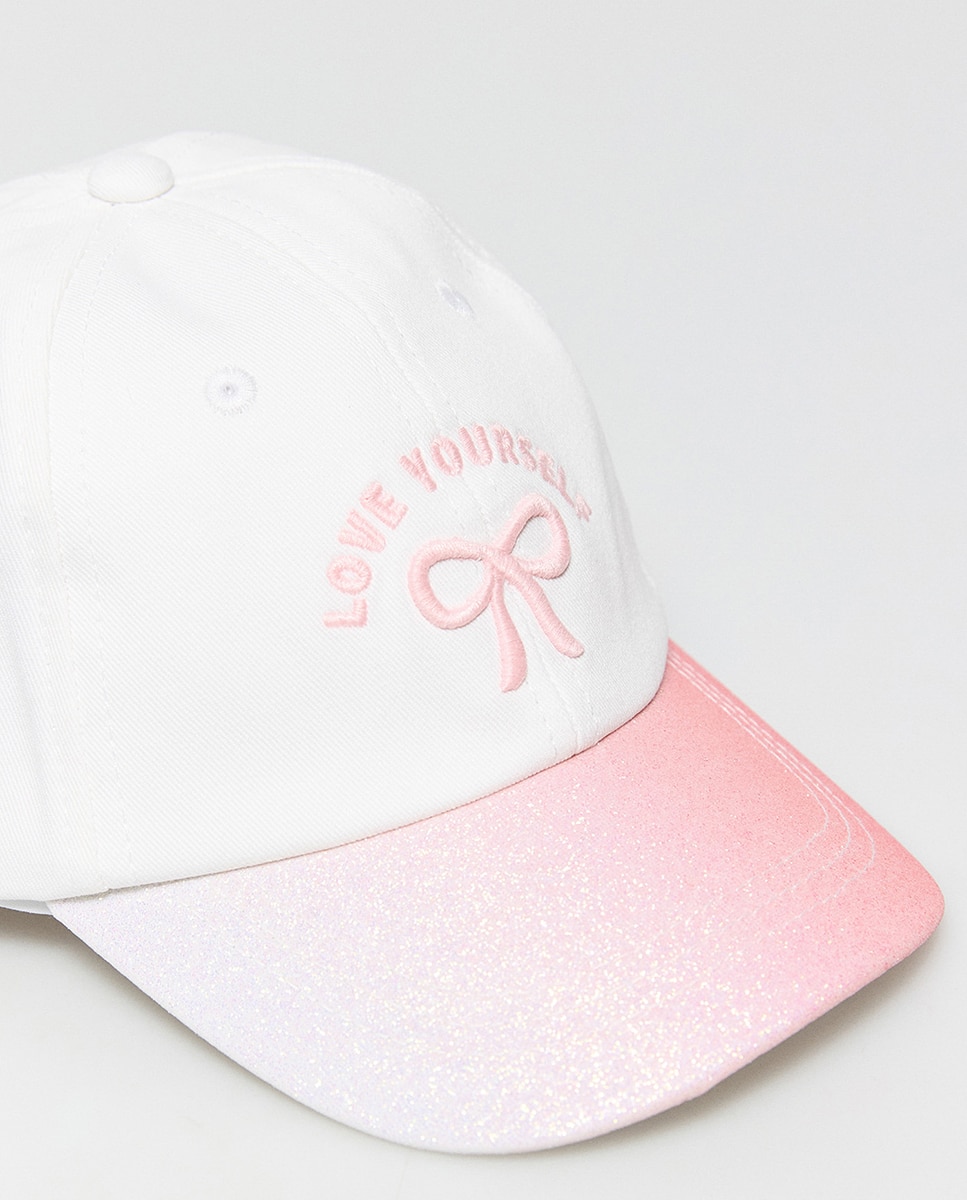 Boné com Pala com Brilho Rosa-2