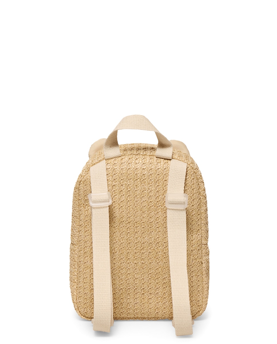 Mochila de Ráfia Bege-3