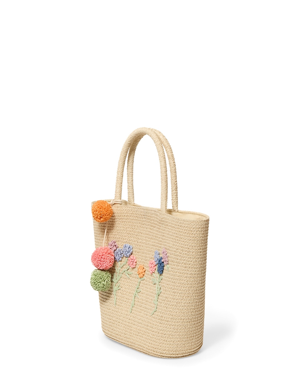 Mala de Praia de Ráfia Bege-2