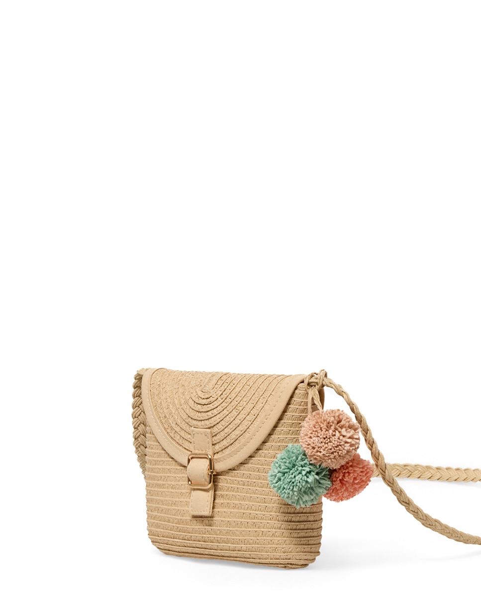 Bolsa de Pescador em Ráfia Castanho-claro-3