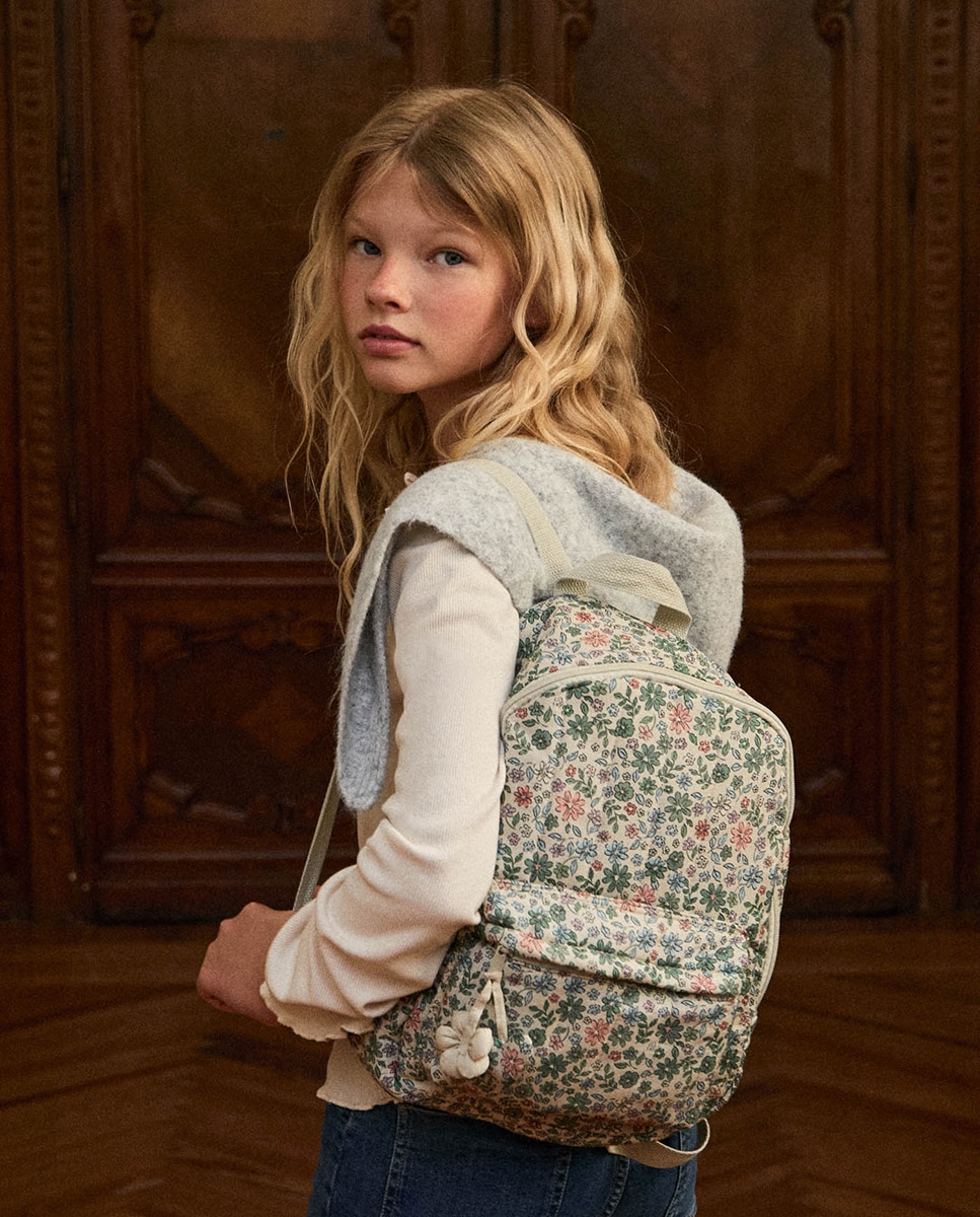 Mochila com Estampado Floral Multicolor-2