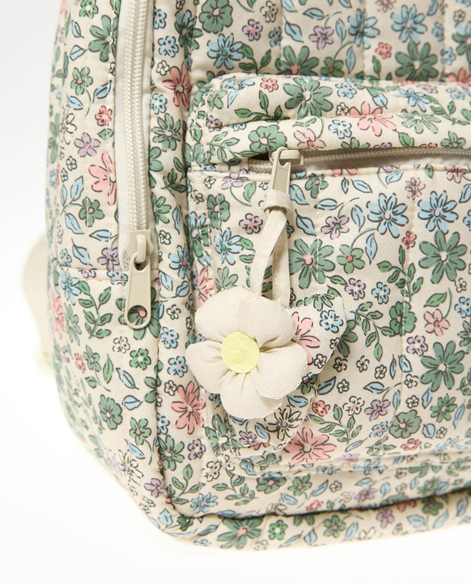 Mochila com Estampado Floral Multicolor-7