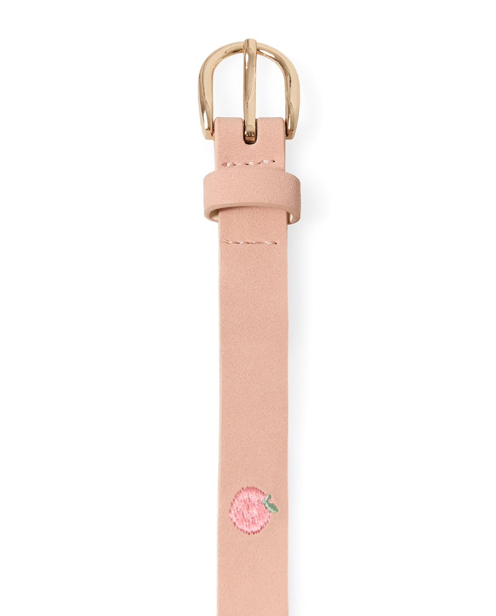 Cinto com Bordado de Maçã Rosa-claro-2