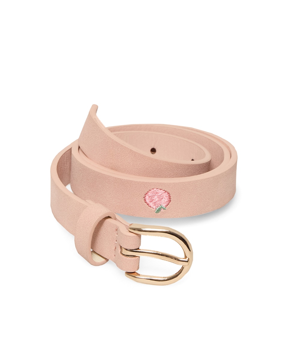 Cinto com Bordado de Maçã Rosa-claro-3