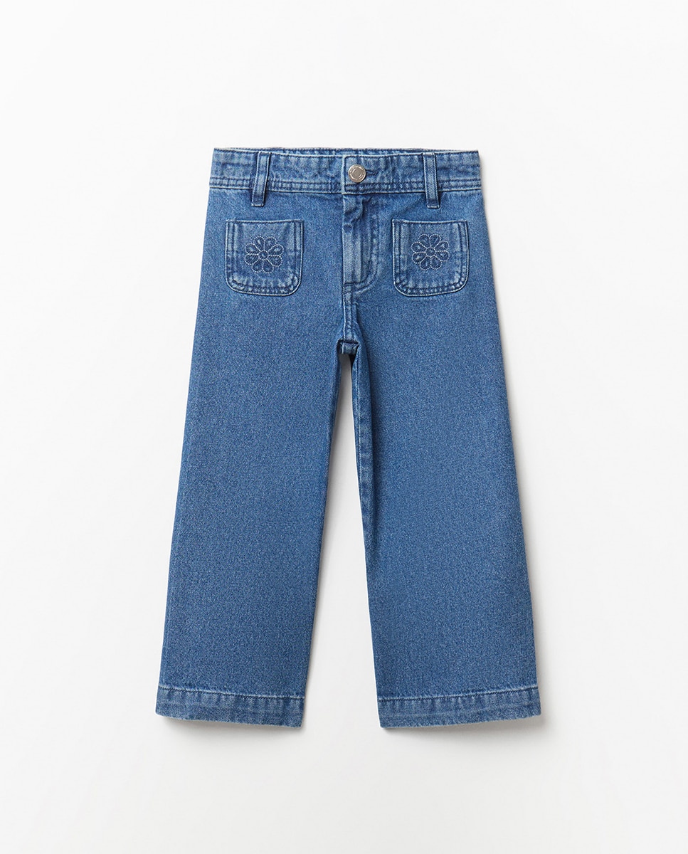 Jeans Marine com Bolso Azul-médio-3