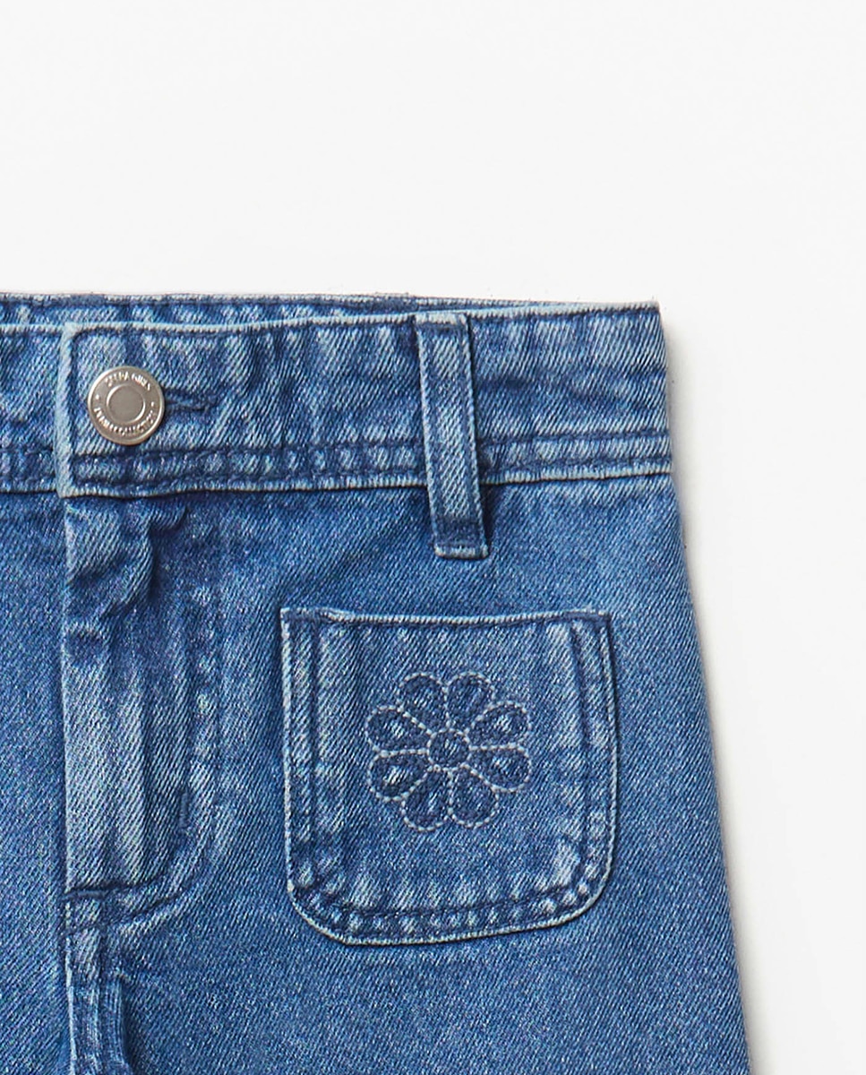 Jeans Marine com Bolso Azul-médio-4