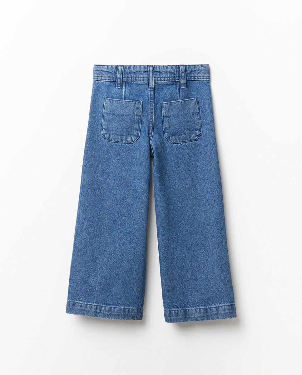 Jeans Marine com Bolso Azul-médio-5