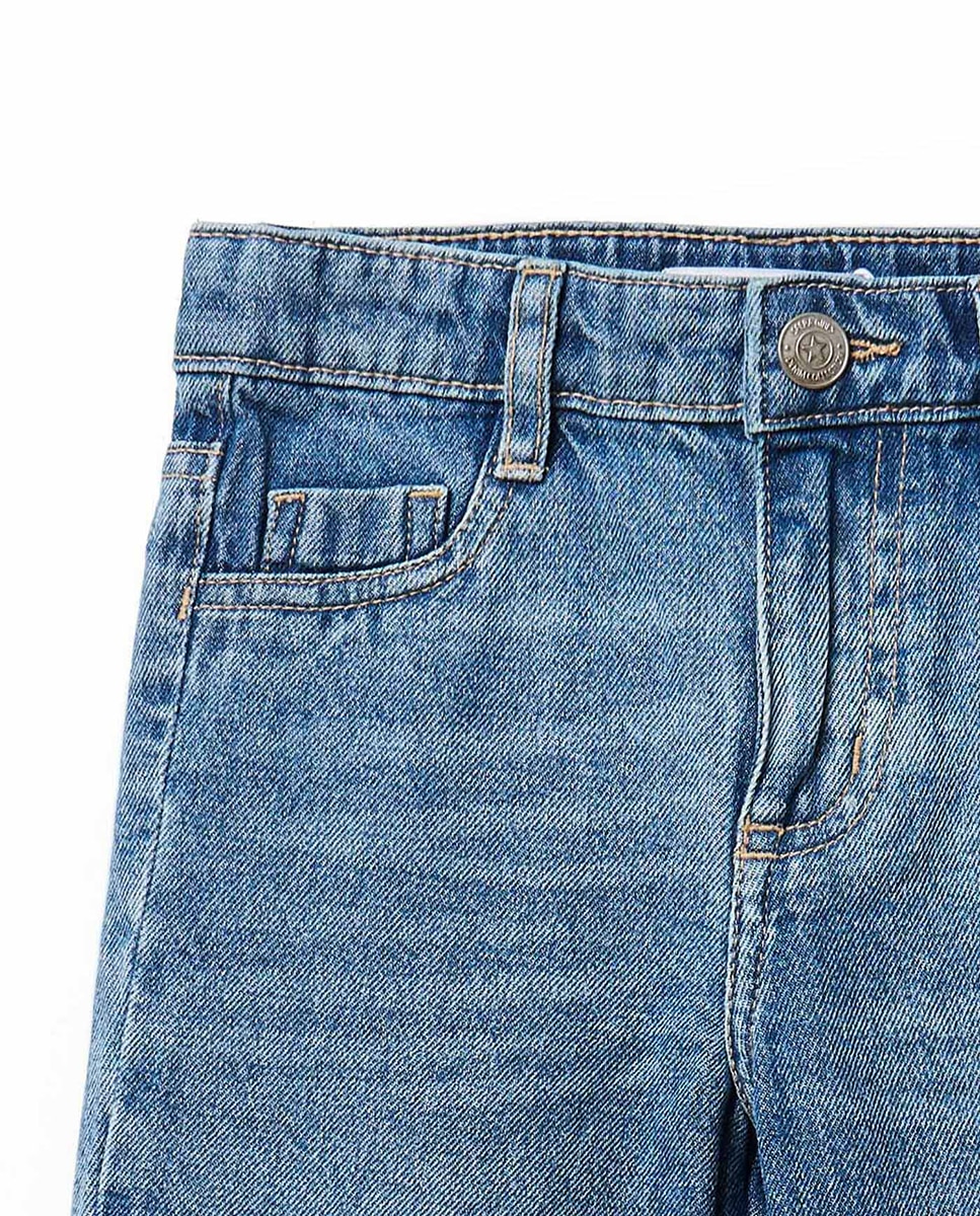 Jeans Straight com Remendos Cerúleo-2