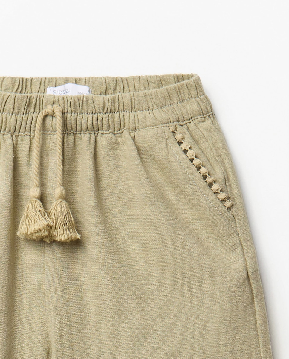 Calças de Linho Caqui-5