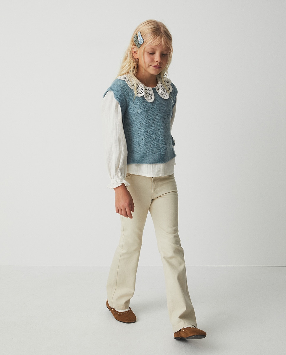 Pantalón twill flare basic - Sfera - 120 Crudo 120 Crudo-1