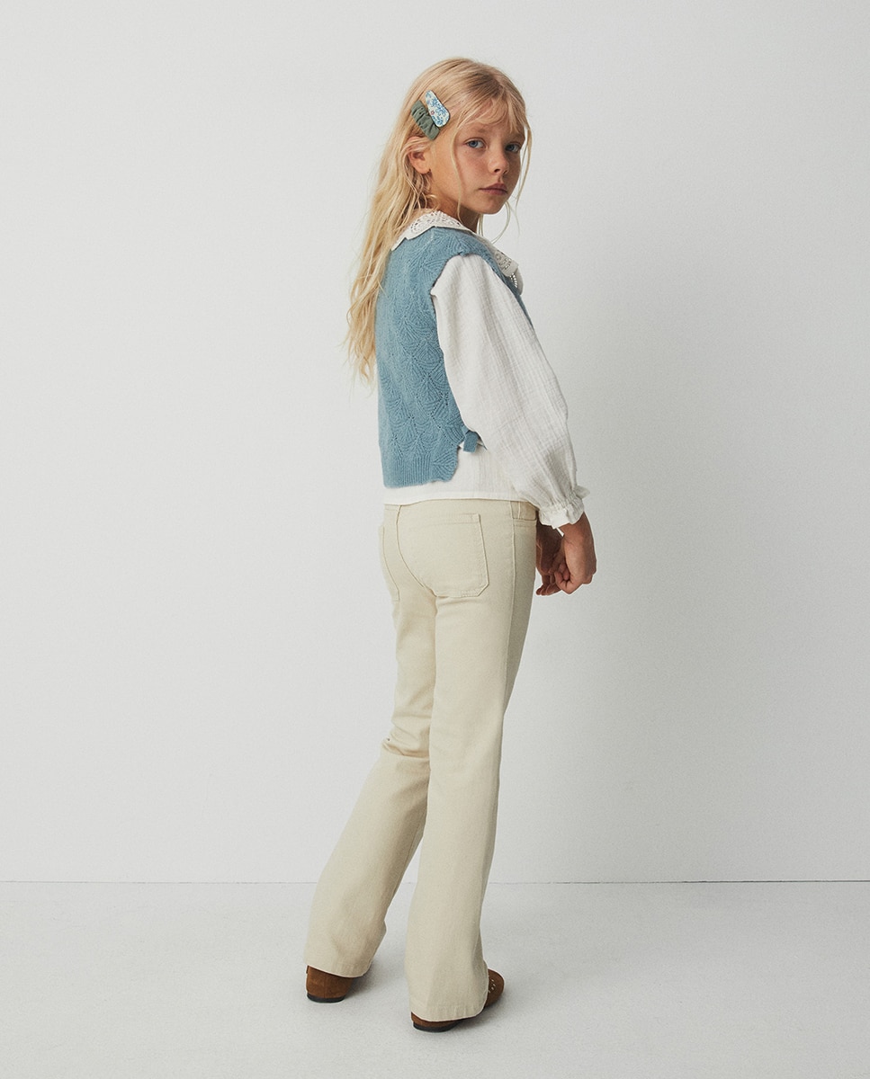Pantalón twill flare basic - Sfera - 120 Crudo 120 Crudo-2
