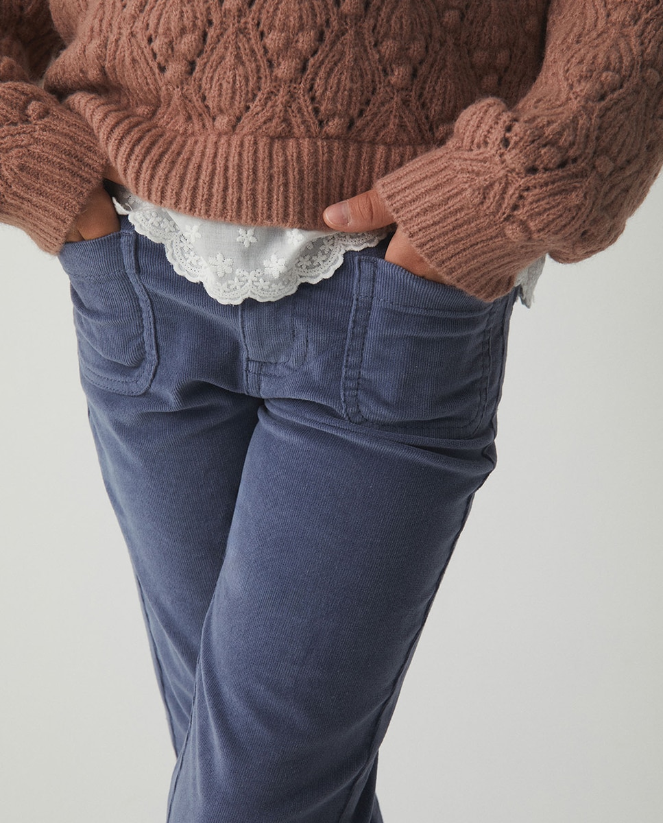 Pantalón pana flare - Sfera - 400 Azul 400 Azul-2