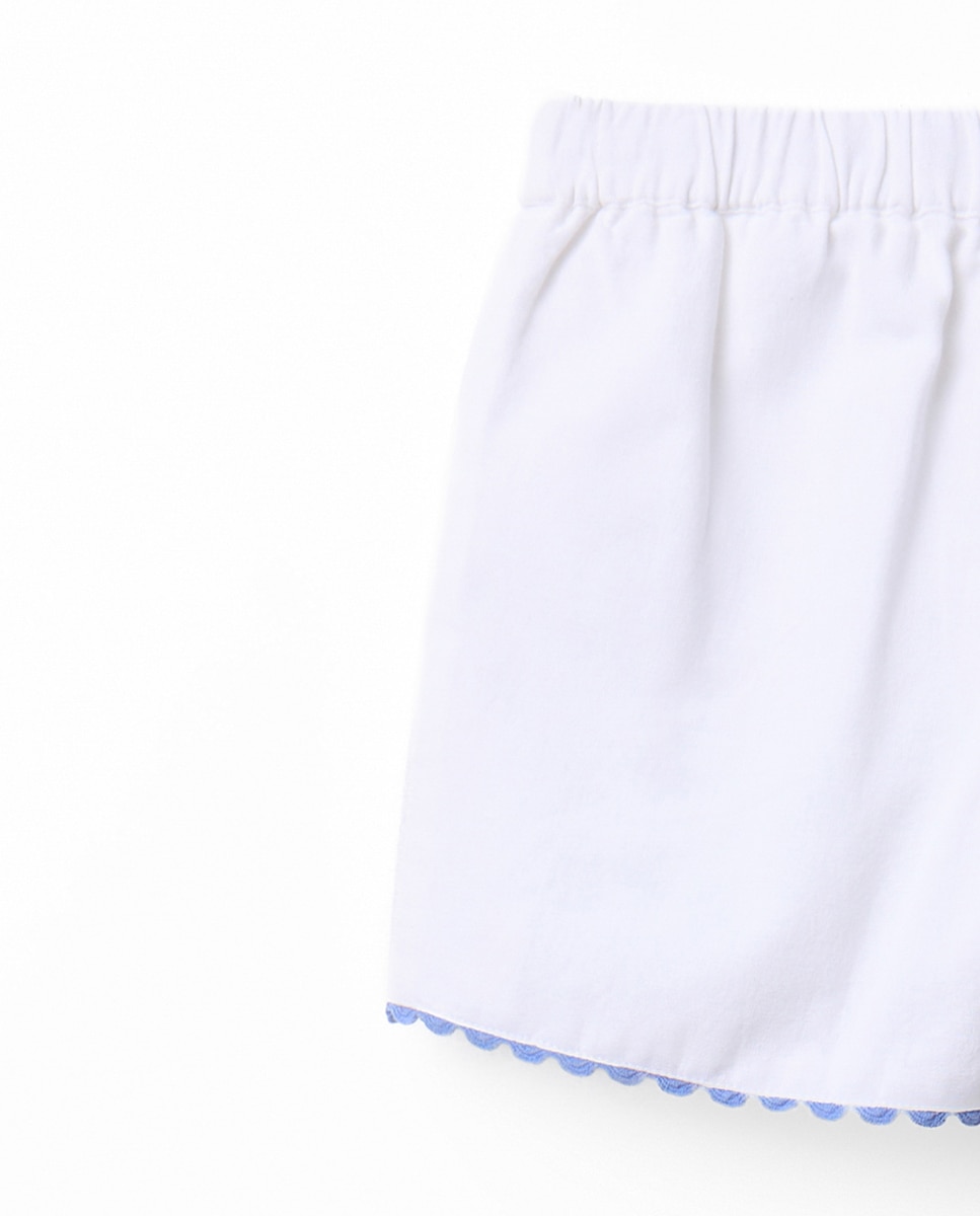 Calções com Bolsos Bordados Sfera Cru-6