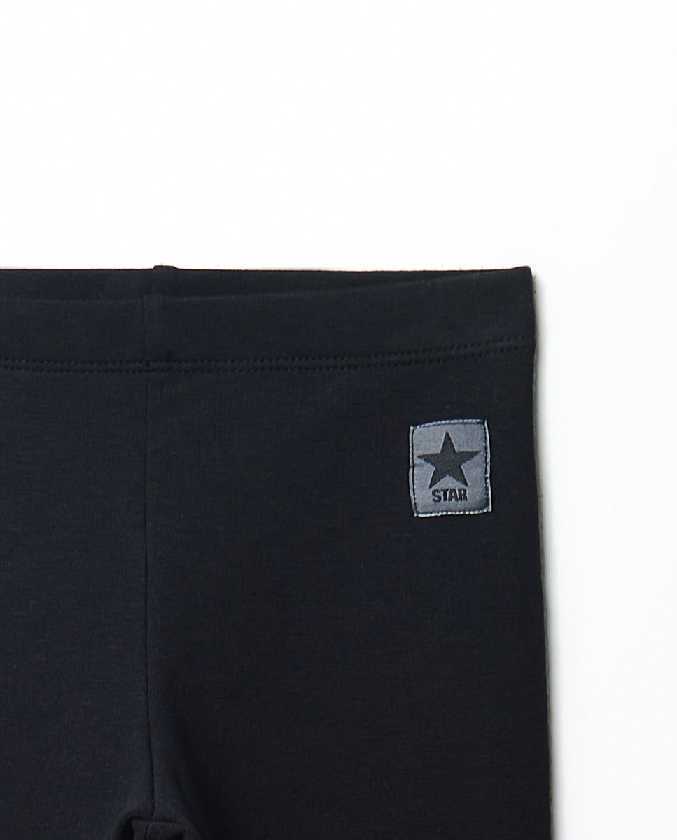 Calças de Forro Polar Basic com Punhos Sfera Preto-2