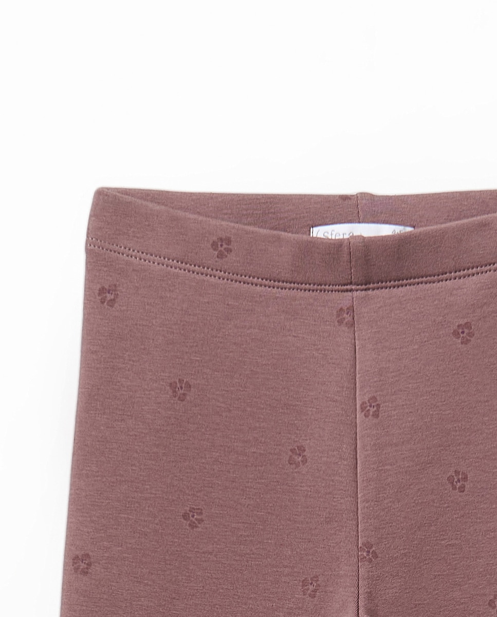 Leggings de Felpa com Estampado Roxo-2