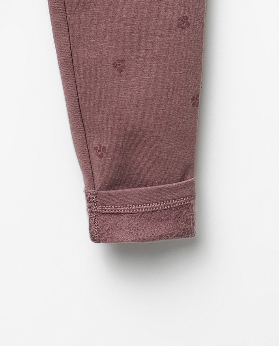 Leggings de Felpa com Estampado Roxo-3