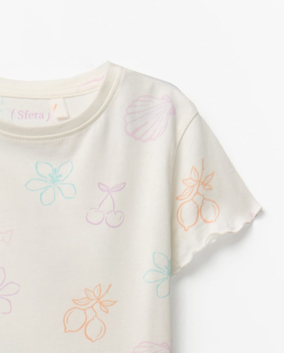 Pijama com Frutas Cru-3