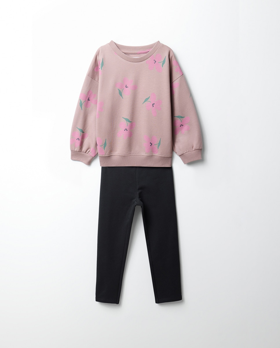 Imagem 0 de Conjunto de Felpa com Estampado Floral