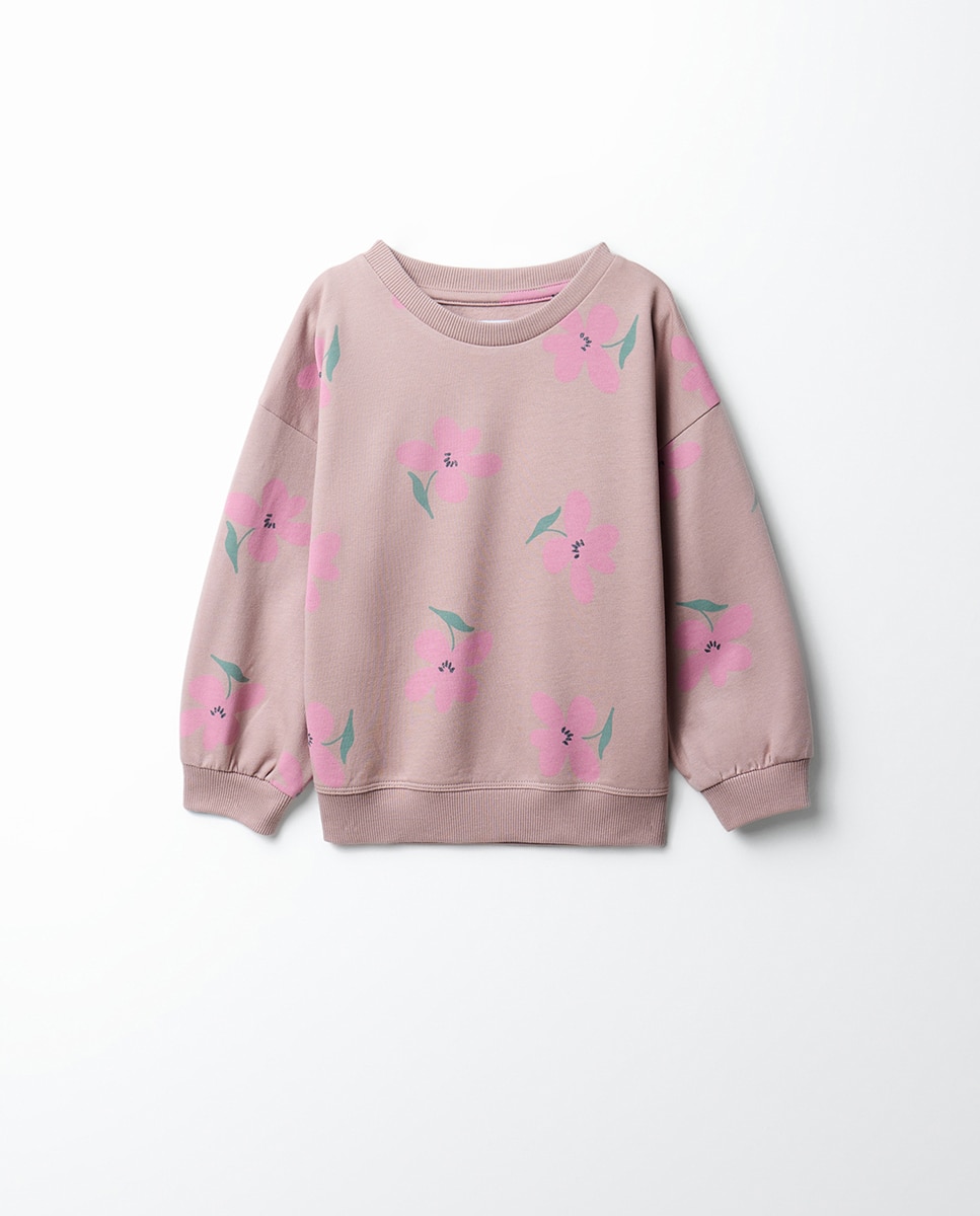 Conjunto de Felpa com Estampado Floral Sfera Preto-2