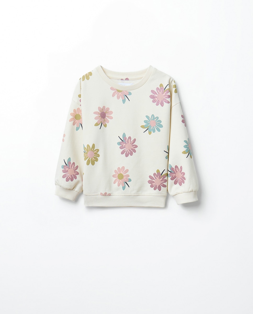 Conjunto de Felpa com Estampado Floral Sfera 230 Rosa Escuro-2