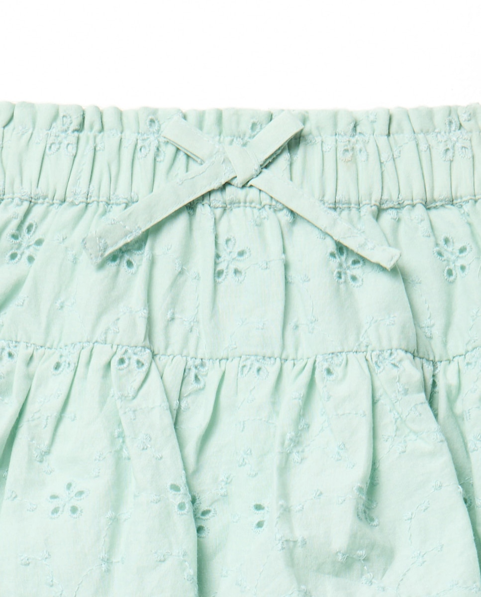 Saia-Calça com Bordados Verde-claro-5