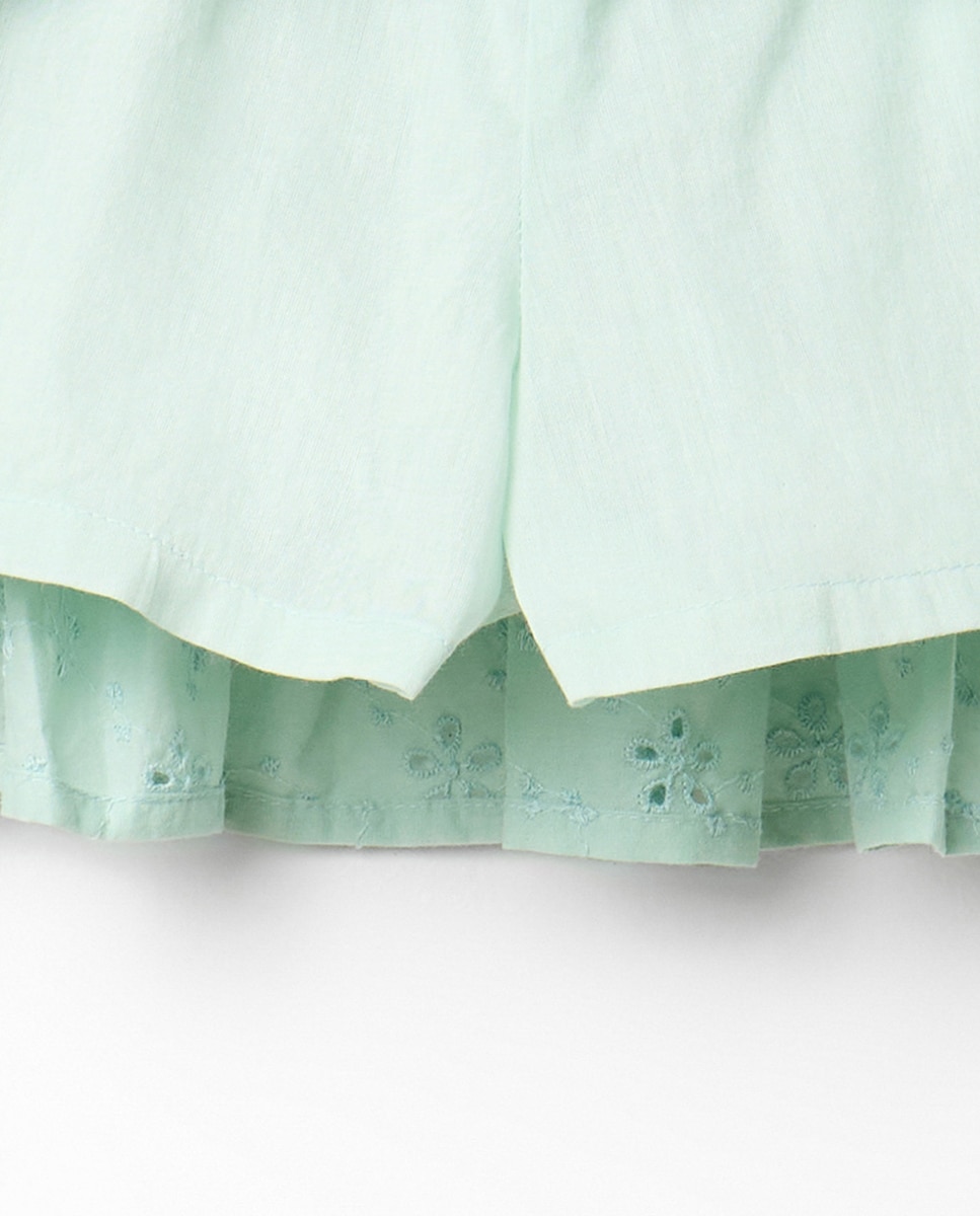Saia-Calça com Bordados Verde-claro-7