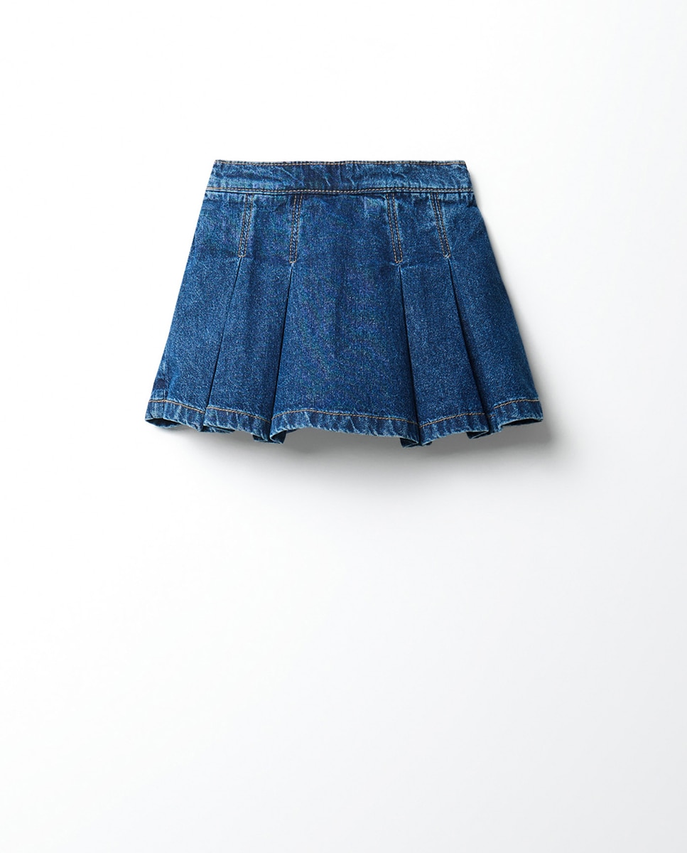 Imagem 0 de Saia-Calça de Ganga com Pregas